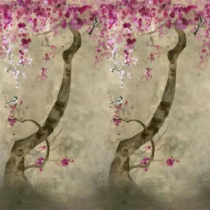 brown botanical wallpaper from designers guild