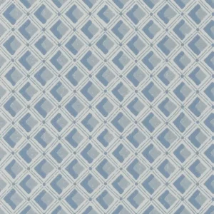 blue geometric wallpaper from designers guild