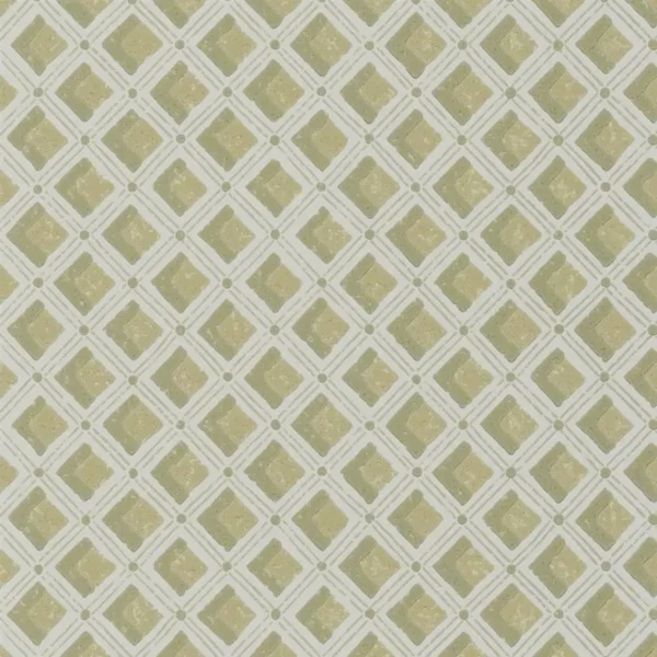 green geometric wallpaper from designers guild