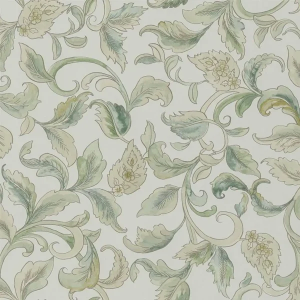 Piccadilly Park Wallpaper - Lichen by green botanical wallpaper from designers guild