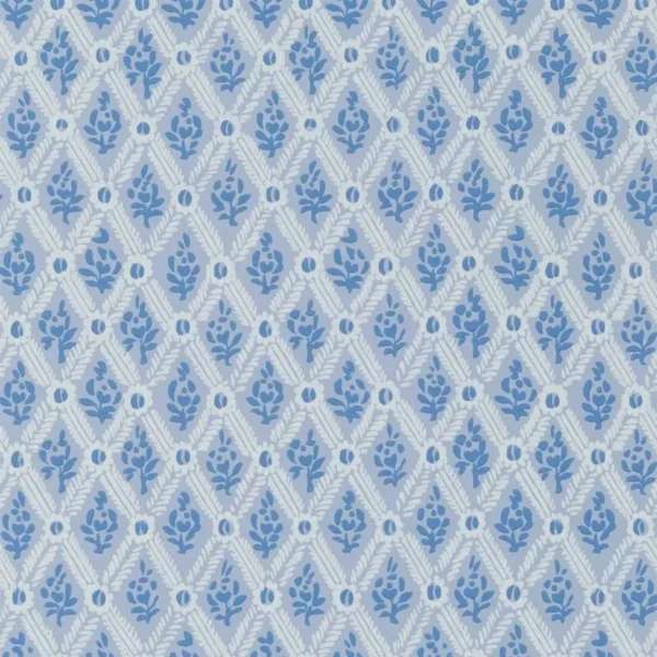 St John Street Trellis Wallpaper - Delft by blue botanical wallpaper from designers guild