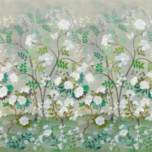 green botanical wallpaper from designers guild