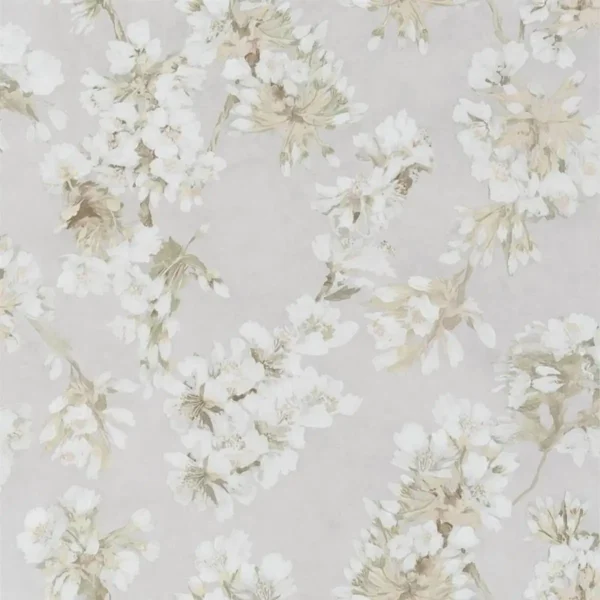 white botanical wallpaper from designers guild
