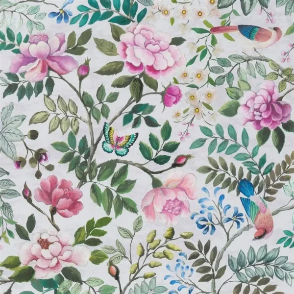 Porcelaine De Chine Wallpaper - Fuchsia by green animal wallpaper from designers guild