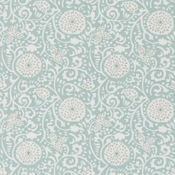 Shaqui Wallpaper - Eau de Nil by green botanical wallpaper from designers guild
