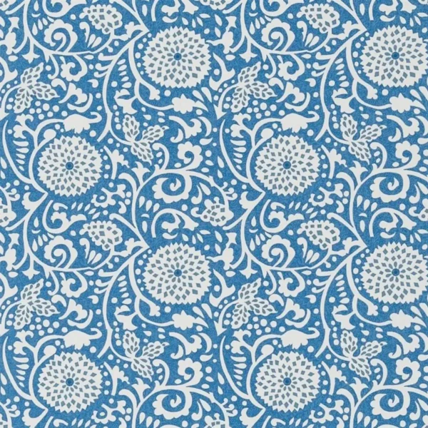 Shaqui Wallpaper - Cobalt by blue botanical wallpaper from designers guild