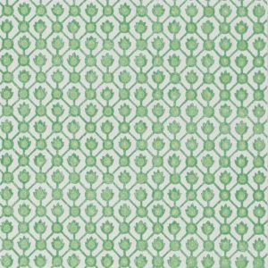 green geometric wallpaper from designers guild