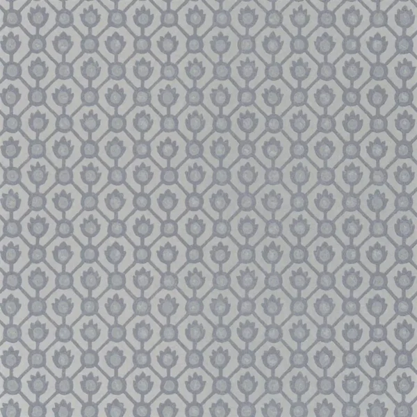 Jaal Wallpaper - Platinum by black-grey geometric wallpaper from designers guild
