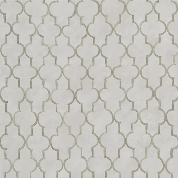 Pergola Trellis Wallpaper - Stone by neutral geometric wallpaper from designers guild