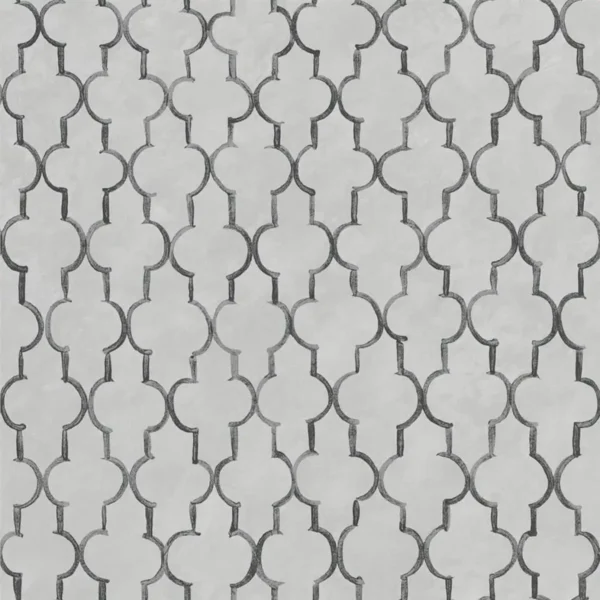 Pergola Trellis Wallpaper - Graphite by black-grey geometric wallpaper from designers guild