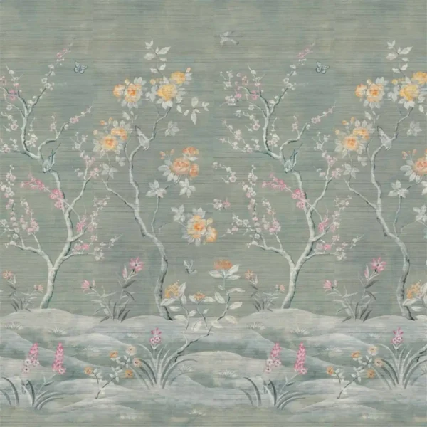 green botanical wallpaper from designers guild