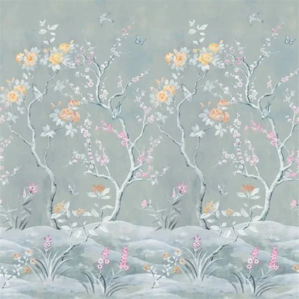Manohari Wallcovering - Blossom by white botanical wallpaper from designers guild