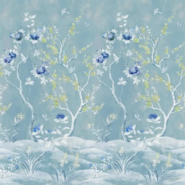 Manohari Wallcovering - Delft by blue botanical wallpaper from designers guild