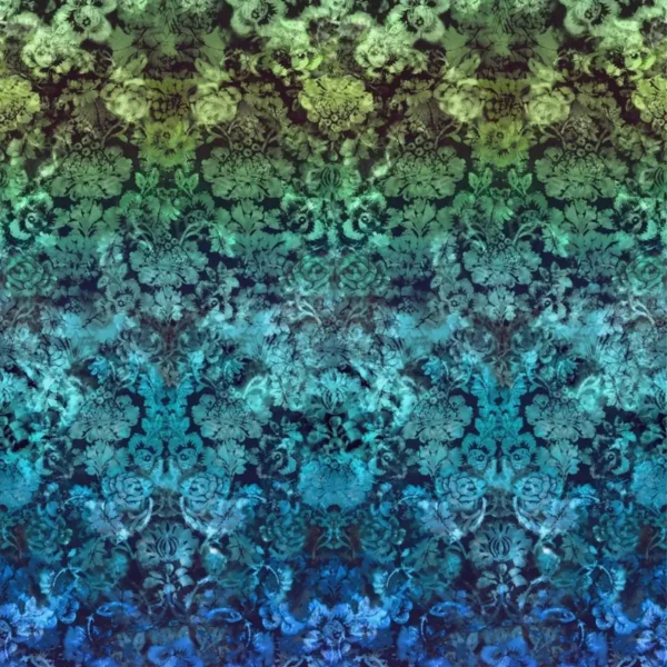 Tarbana Damask Wallcovering - Midnight by blue botanical wallpaper from designers guild