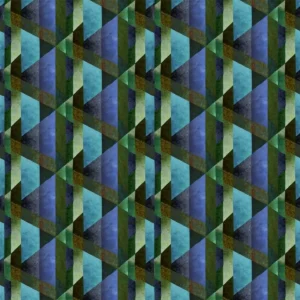 blue geometric wallpaper from designers guild