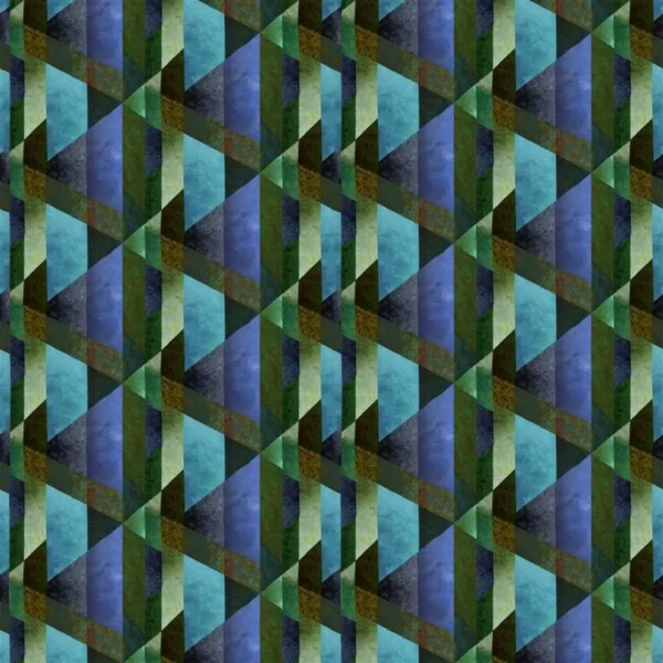 blue geometric wallpaper from designers guild