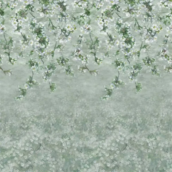 Assam Blossom Wallcovering - Sage by green botanical wallpaper from designers guild