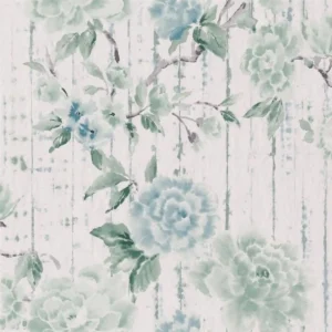 blue botanical wallpaper from designers guild
