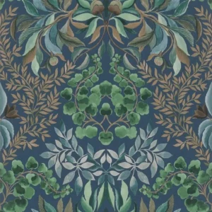 blue botanical wallpaper from designers guild