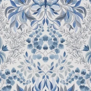 blue botanical wallpaper from designers guild