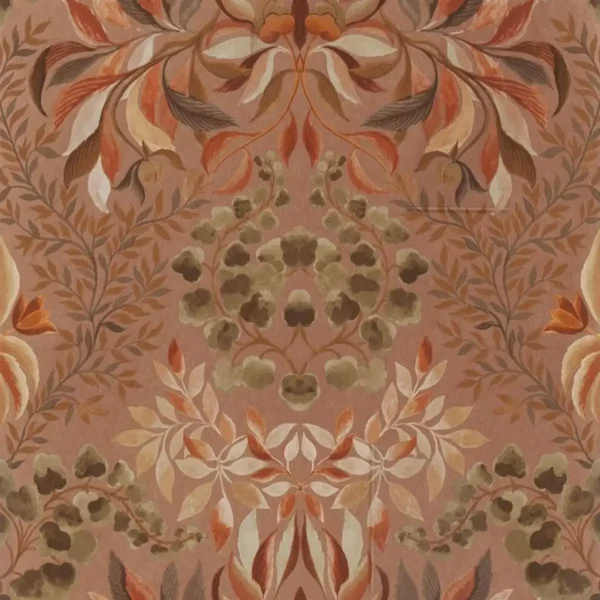 brown botanical wallpaper from designers guild