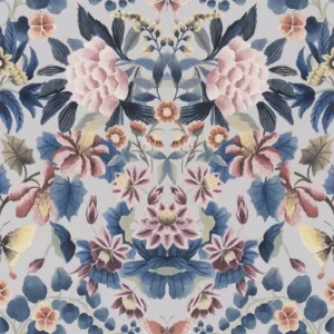 blue botanical wallpaper from designers guild