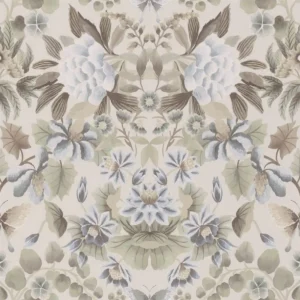 white botanical wallpaper from designers guild
