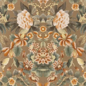 brown botanical wallpaper from designers guild
