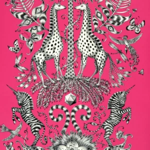 pink animal wallpaper from emma shipley