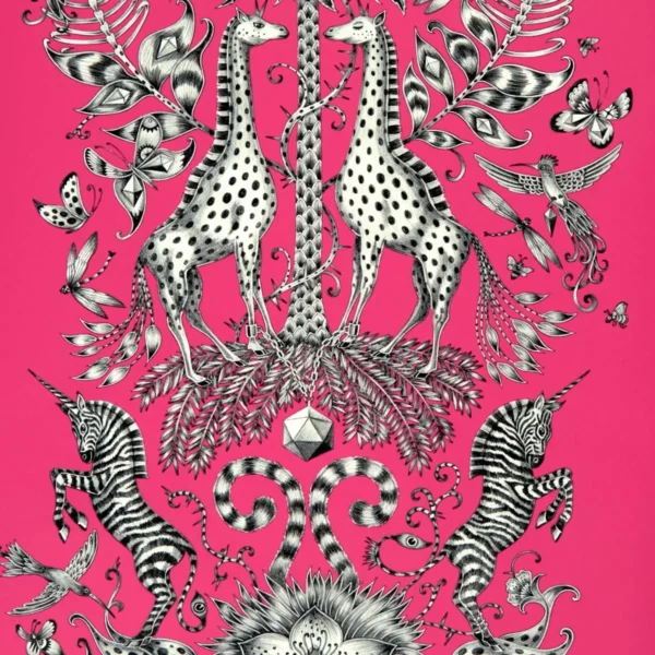 pink animal wallpaper from emma shipley