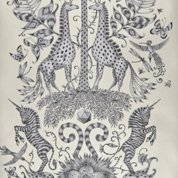 black-grey animal wallpaper from emma shipley