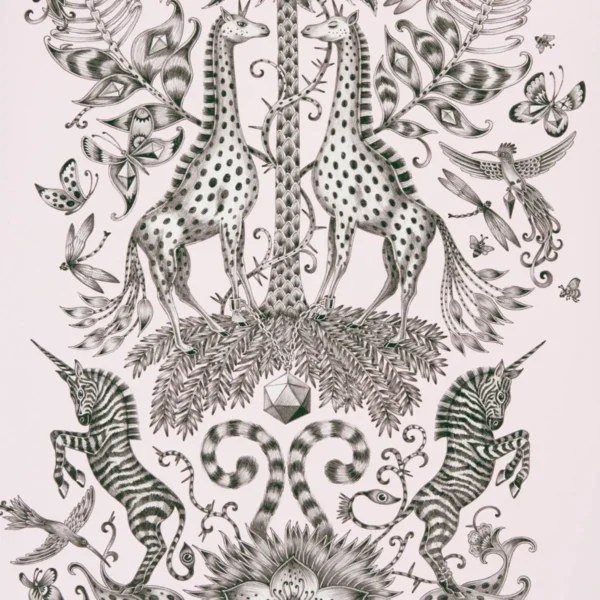 Kruger Wallpaper - Pink by black-grey animal wallpaper from emma shipley
