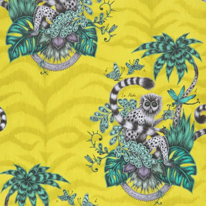Lemur Wallpaper - Lime swatch