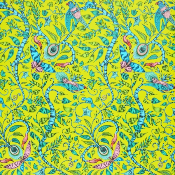 Rousseau Wallpaper - Lime by multicolour animal wallpaper from emma shipley