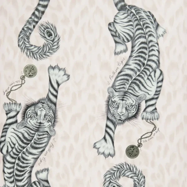 Tigris Wallpaper - Pink by pink animal wallpaper from emma shipley