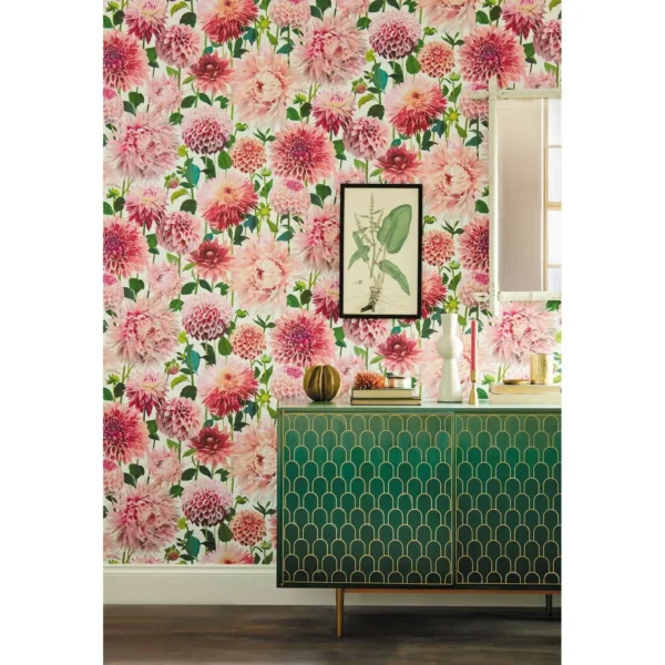 Dahlia Wallpaper - Blossom / Emerald / New Beginnings by Dahlia Wallpaper - Blossom / Emerald / New Beginnings from