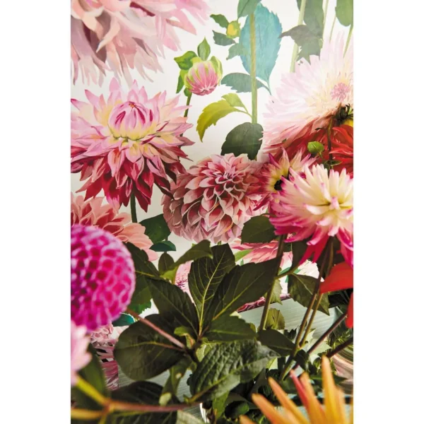 Dahlia Wallpaper - Coral / Fig Leaf / Gilver by Dahlia Wallpaper - Coral / Fig Leaf / Gilver from