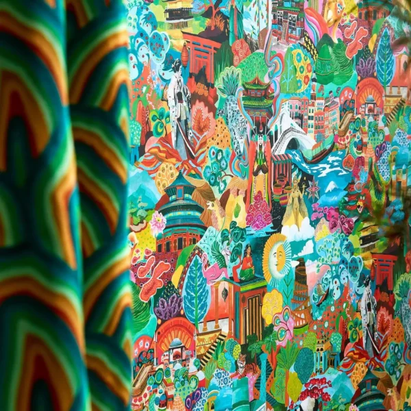 Journey of Discovery Wallpaper - Ionian / Harissa / Emerald by Journey of Discovery Wallpaper - Ionian / Harissa / Emerald from