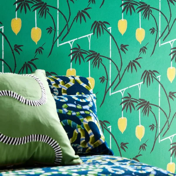 Kimiko Wallpaper - Majorelle / Clementine from