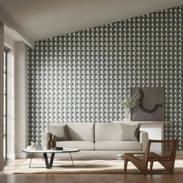Blocks Wallpaper - Black Earth / Sketched / Diffused Light from