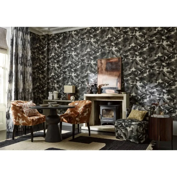Grounded Wallpaper - Black Earth / Parchment by Grounded Wallpaper - Black Earth / Parchment from