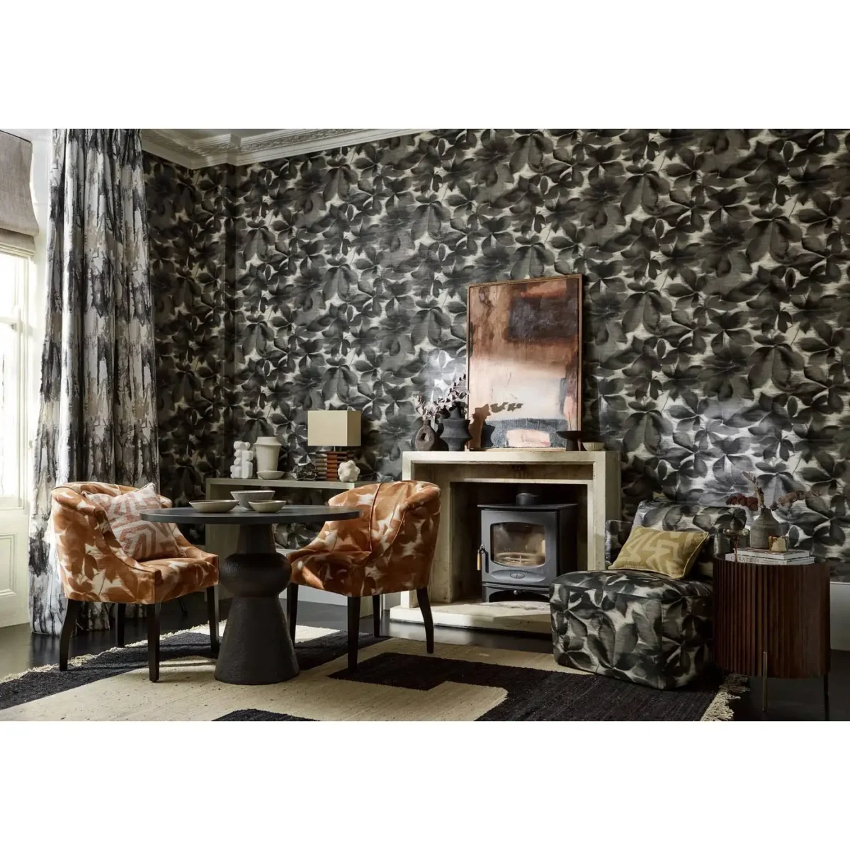 Grounded Wallpaper - Baked Terracotta / Parchment from