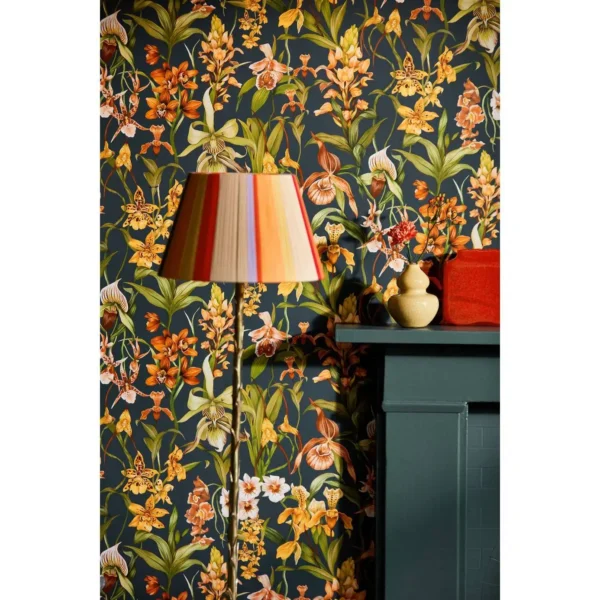 Kalina Wallpaper - Parchment / Forest / Azalea by Kalina Wallpaper - Parchment / Forest / Azalea from