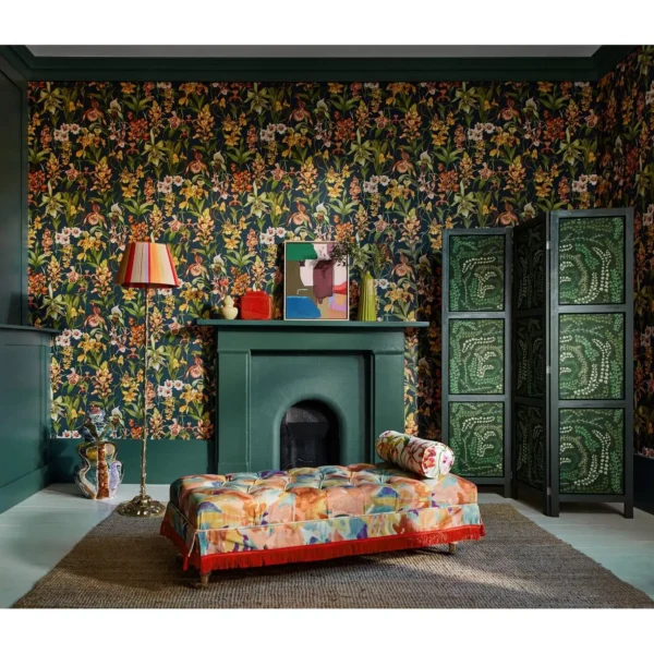 Kalina Wallpaper - Parchment / Forest / Azalea by Kalina Wallpaper - Parchment / Forest / Azalea from