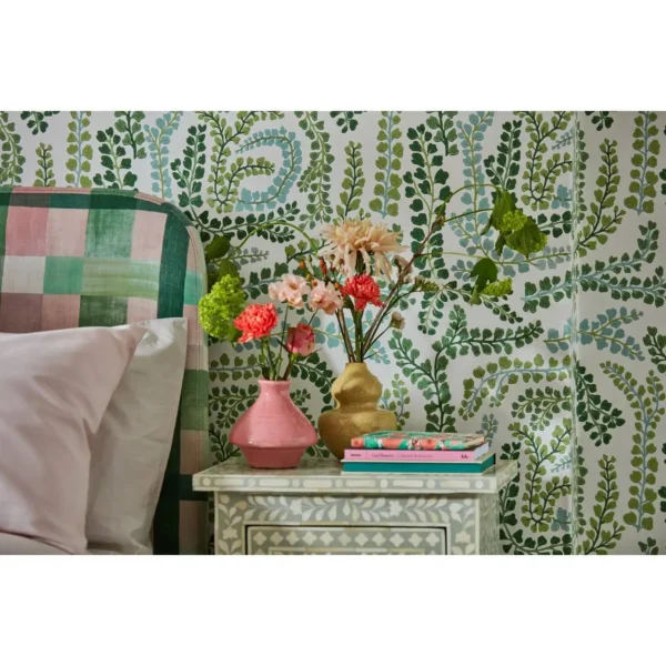 Florent Wallpaper - Seaglass / Clover / Rosehip by Florent Wallpaper - Seaglass / Clover / Rosehip from