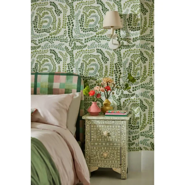 Fayola Wallpaper - Fig Leaf / Clover by Fayola Wallpaper - Fig Leaf / Clover from