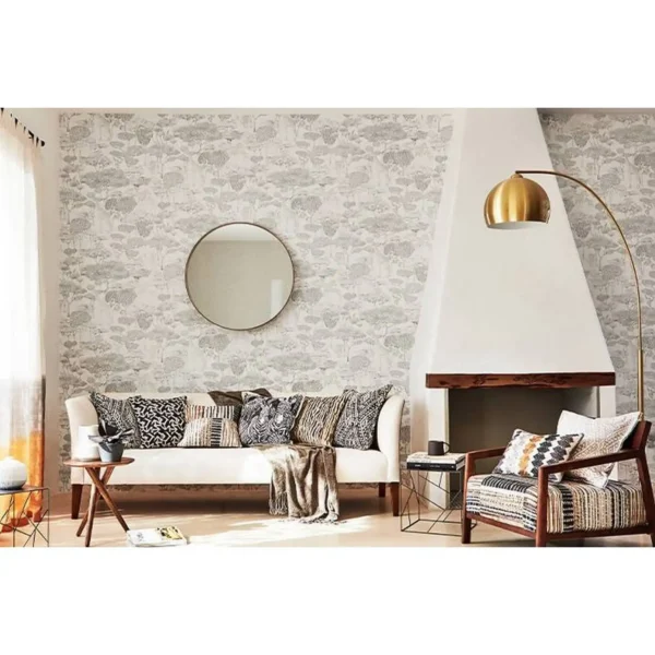 Lorenza Wallpaper - Pewter from