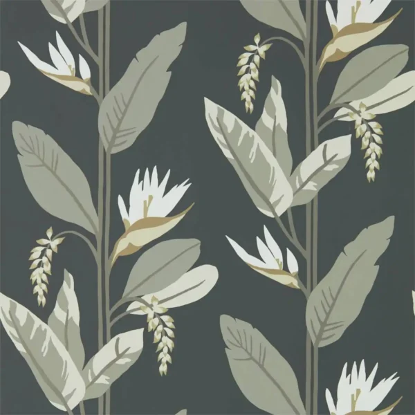 Llenya Wallpaper - Jet / Stone / Gold by Llenya Wallpaper - Jet / Stone / Gold from