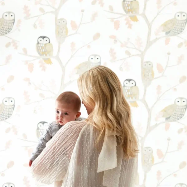Little Owls Wallpaper - Kiwi by Little Owls Wallpaper - Kiwi from