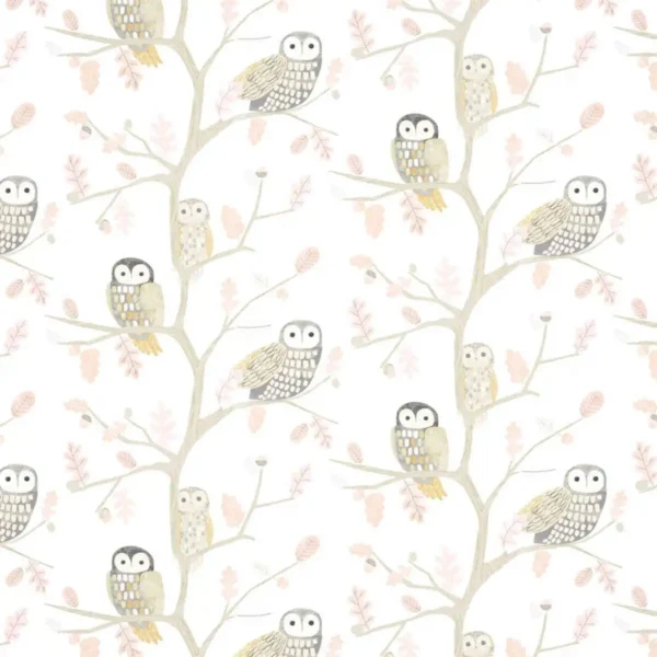 Little Owls Wallpaper - Powder by Little Owls Wallpaper - Powder from